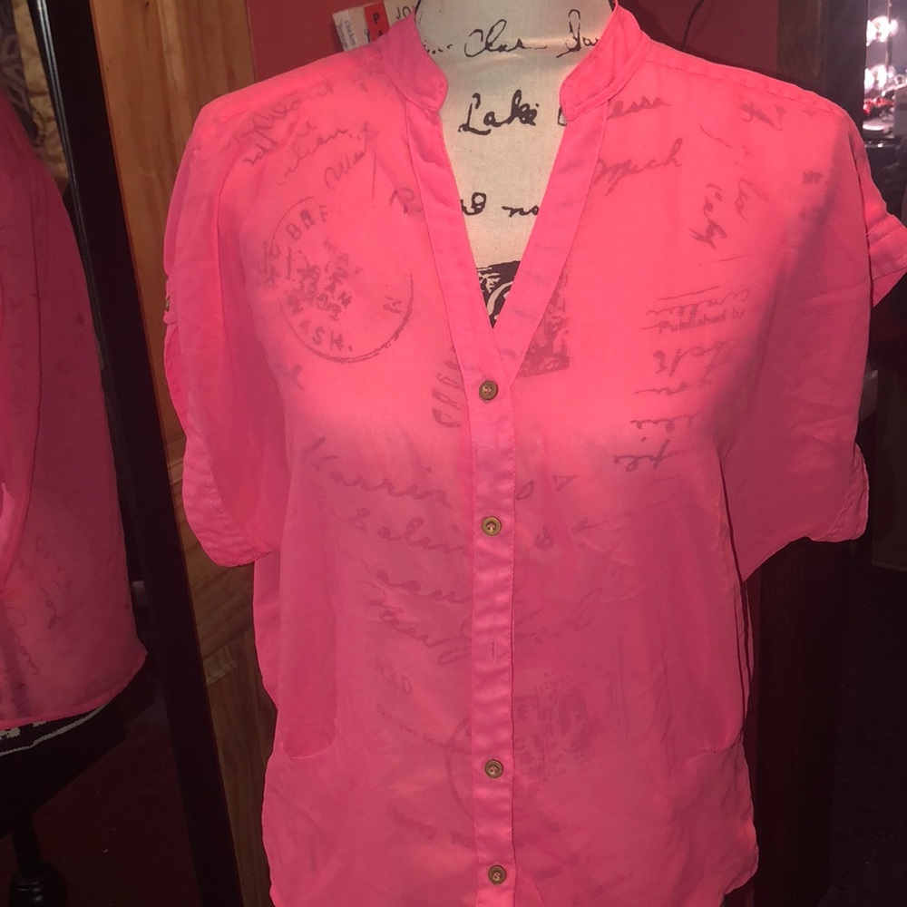 Pink Sheer button up